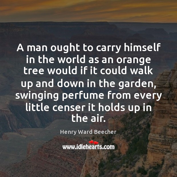A man ought to carry himself in the world as an orange Image