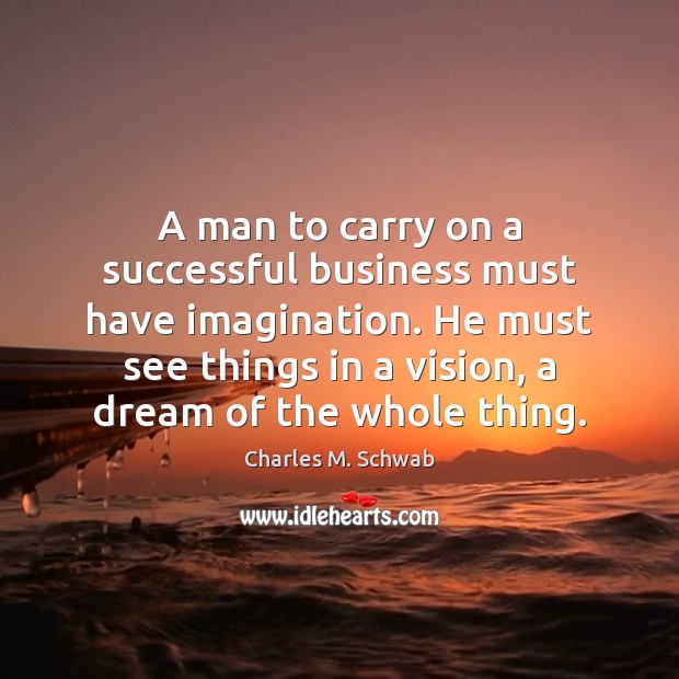 A man to carry on a successful business must have imagination. He Charles M. Schwab Picture Quote