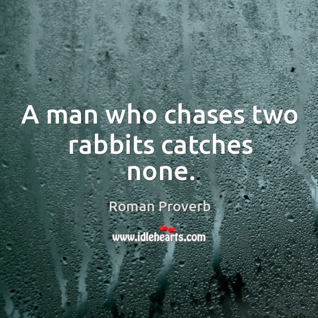 A man who chases two rabbits catches none. Image