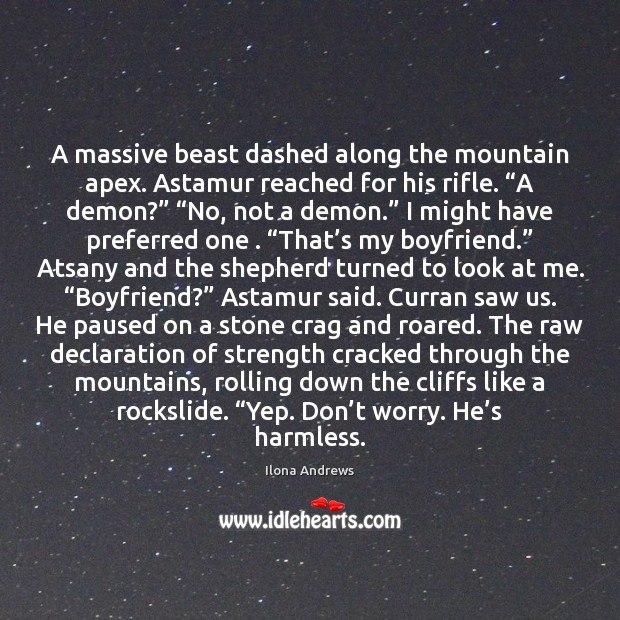 A massive beast dashed along the mountain apex. Astamur reached for his Image