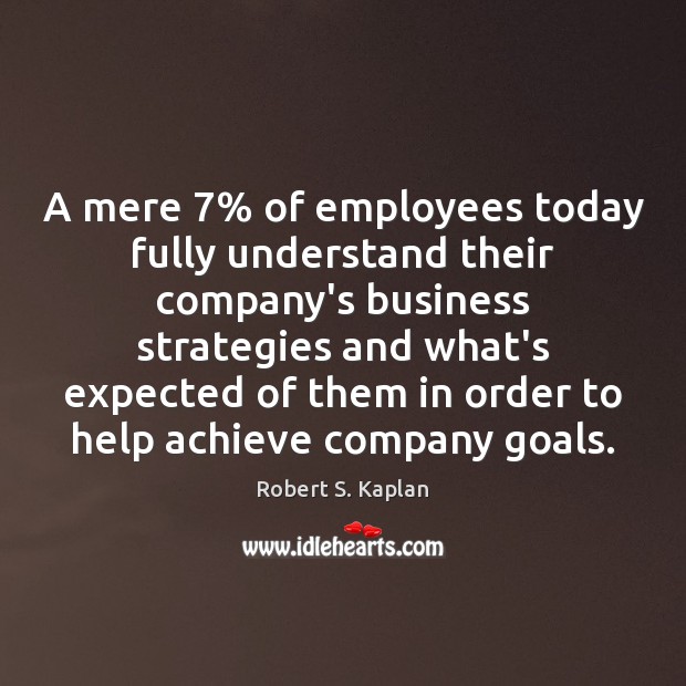 A mere 7% of employees today fully understand their company’s business strategies and Image