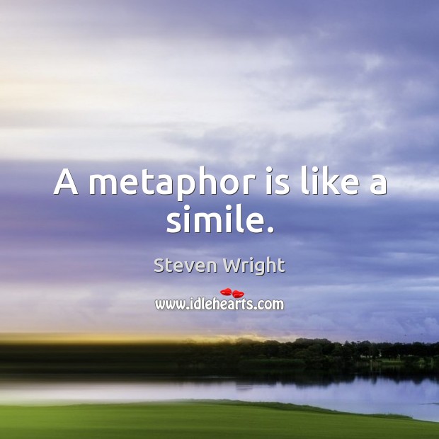 A metaphor is like a simile. Image