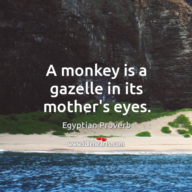 A monkey is a gazelle in its mother’s eyes. Egyptian Proverbs Image