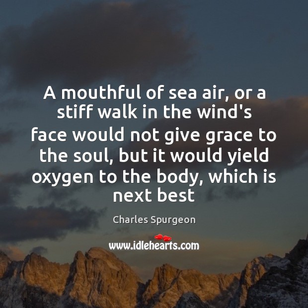 A mouthful of sea air, or a stiff walk in the wind’s Charles Spurgeon Picture Quote