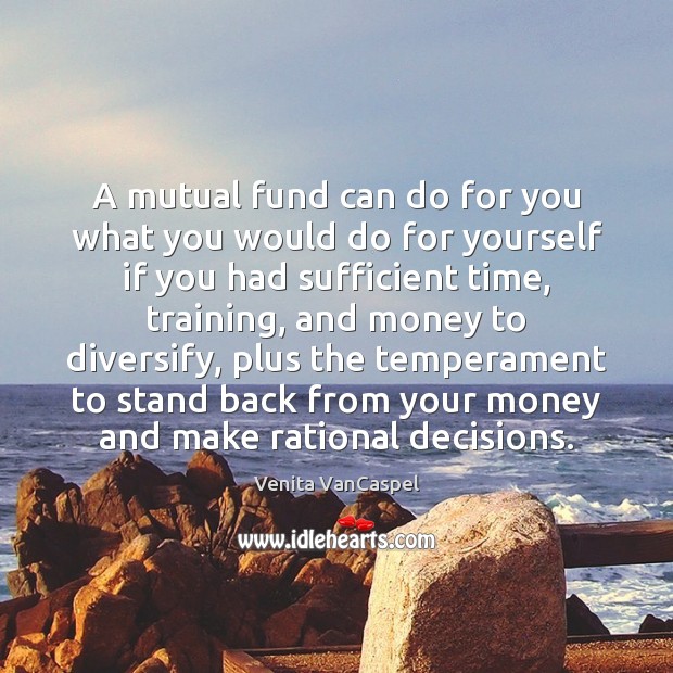 A mutual fund can do for you what you would do for Venita VanCaspel Picture Quote