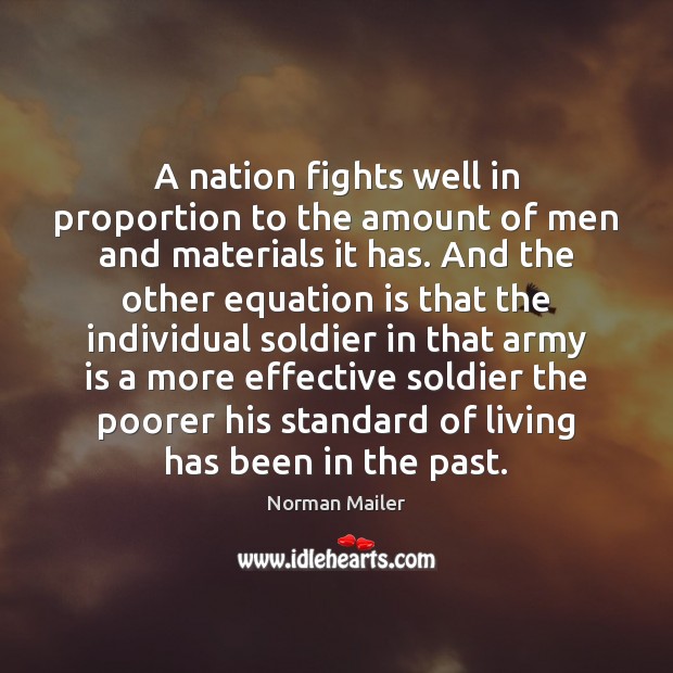 A nation fights well in proportion to the amount of men and Image