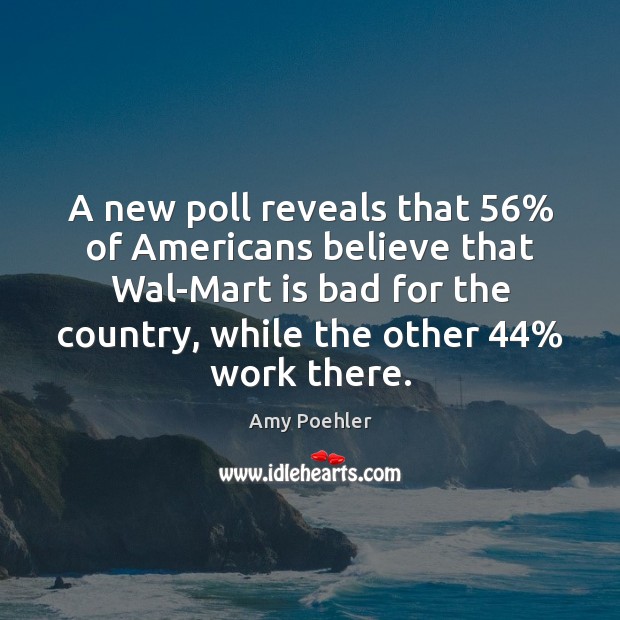 A new poll reveals that 56% of Americans believe that Wal-Mart is bad 