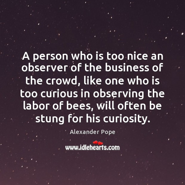 A person who is too nice an observer of the business of Alexander Pope Picture Quote