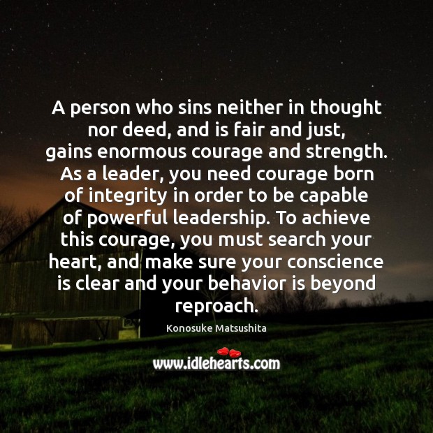 A person who sins neither in thought nor deed, and is fair 