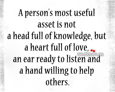 A person’s most useful asset is not a head full of knowledge Image
