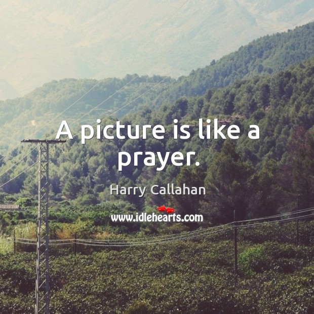 A picture is like a prayer. Harry Callahan Picture Quote