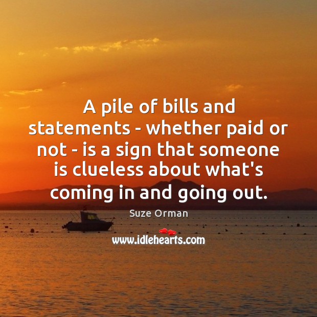 A pile of bills and statements – whether paid or not – Image
