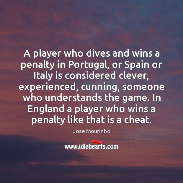 A player who dives and wins a penalty in Portugal, or Spain Image