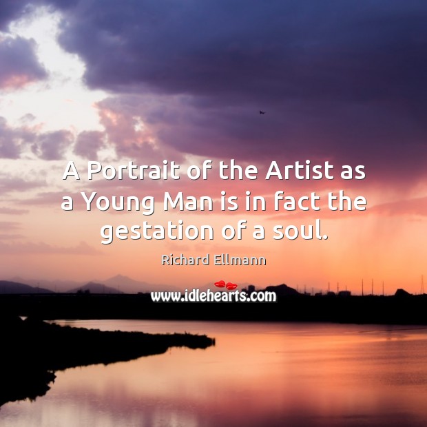 A Portrait of the Artist as a Young Man is in fact the gestation of a soul. Richard Ellmann Picture Quote