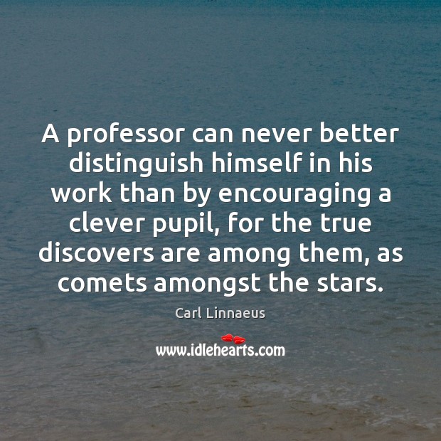 A professor can never better distinguish himself in his work than by Carl Linnaeus Picture Quote