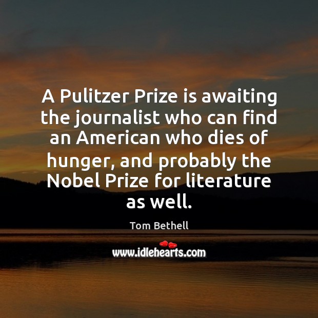 A Pulitzer Prize is awaiting the journalist who can find an American Image