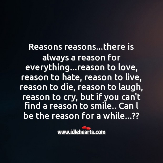 A reason to smile Love Messages Image