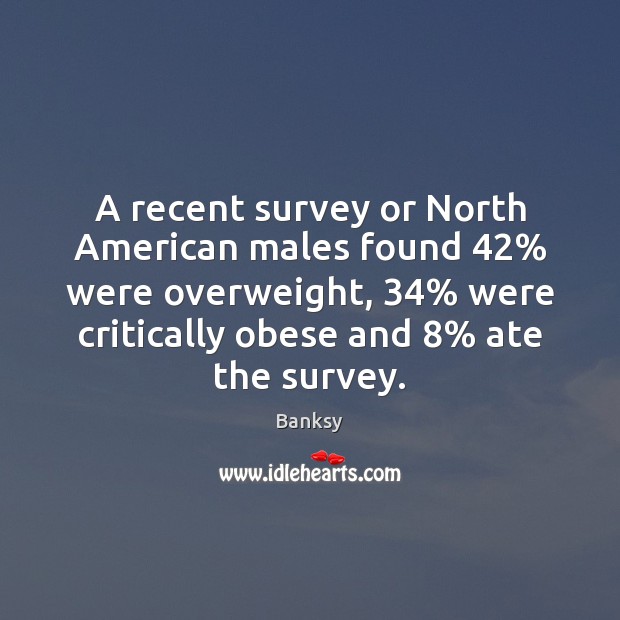A recent survey or North American males found 42% were overweight, 34% were critically Image