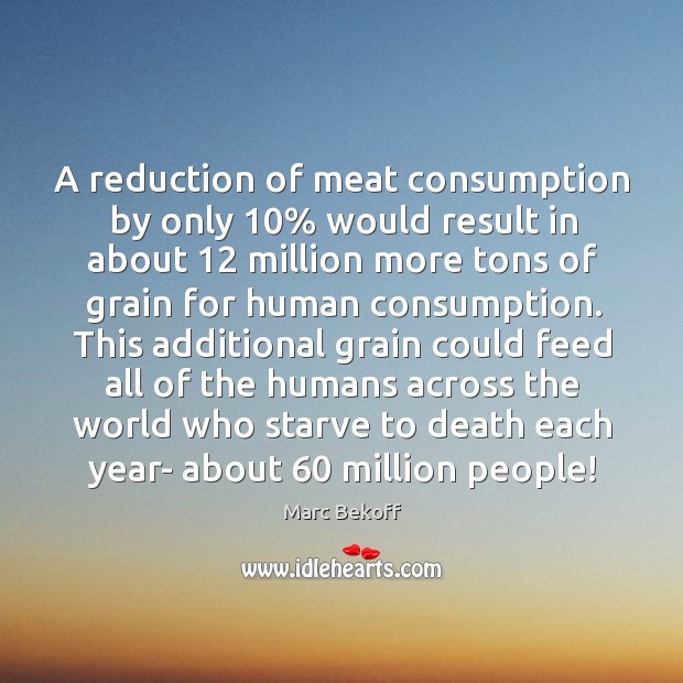 A reduction of meat consumption by only 10% would result in about 12 million Image