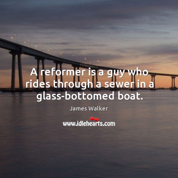 A reformer is a guy who rides through a sewer in a glass-bottomed boat. Image
