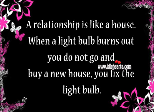 A relationship is like a house. Image