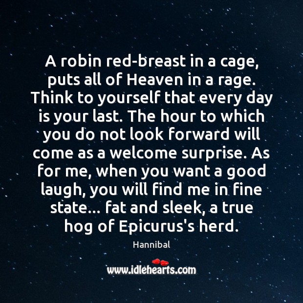 A robin red-breast in a cage, puts all of Heaven in a Image