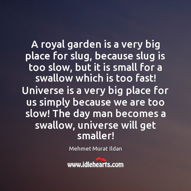 A royal garden is a very big place for slug, because slug Mehmet Murat Ildan Picture Quote