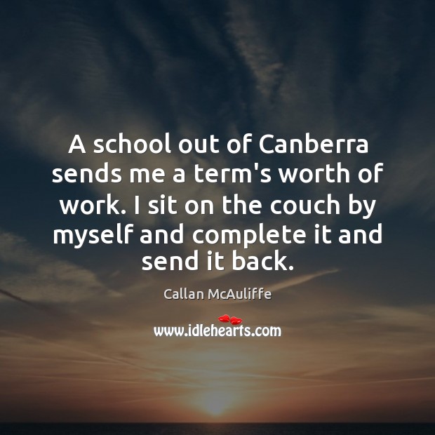 A school out of Canberra sends me a term’s worth of work. 