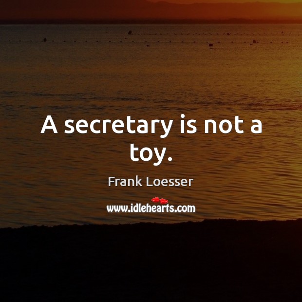 A secretary is not a toy. Image