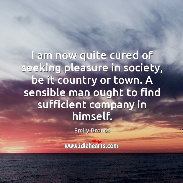 A sensible man ought to find sufficient company in himself. Image
