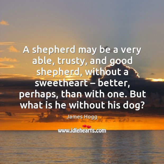 A shepherd may be a very able, trusty, and good shepherd, without a sweetheart James Hogg Picture Quote