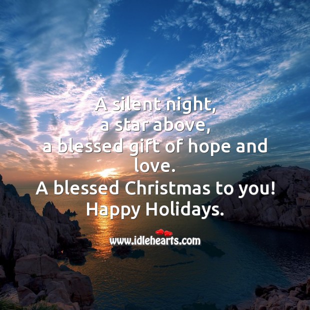 A silent night Christmas Quotes Image