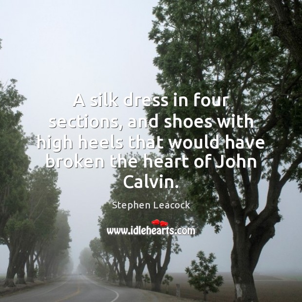 A silk dress in four sections, and shoes with high heels that Stephen Leacock Picture Quote