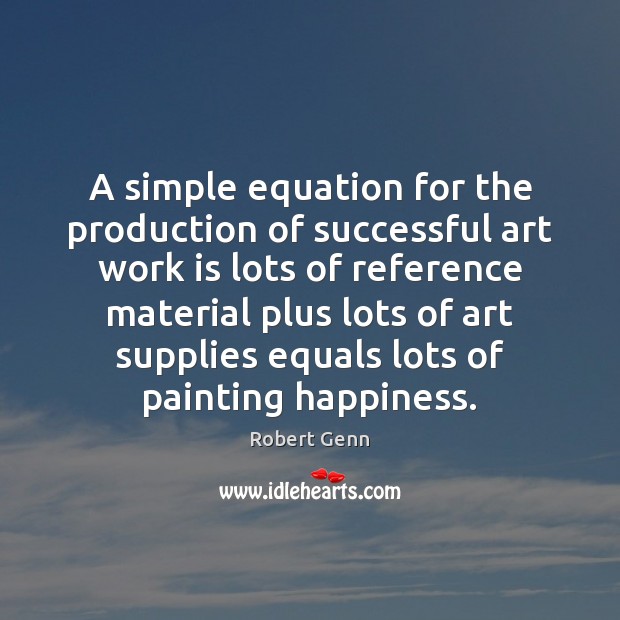 A simple equation for the production of successful art work is lots Image