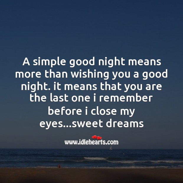 A simple good night means Good Night Quotes Image