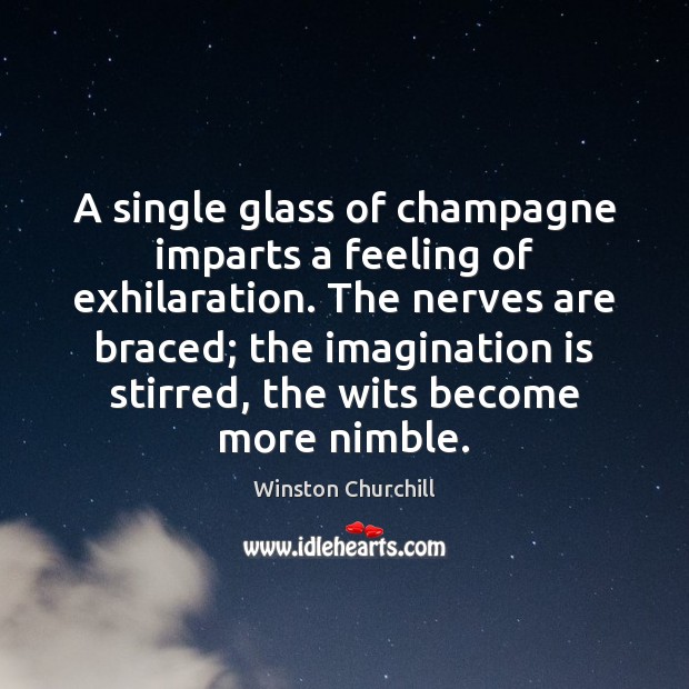 A single glass of champagne imparts a feeling of exhilaration. The nerves Image