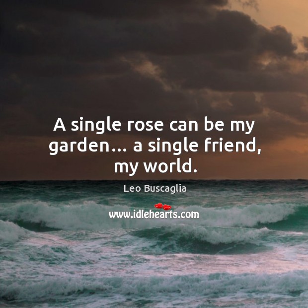 A single rose can be my garden… a single friend, my world. Image