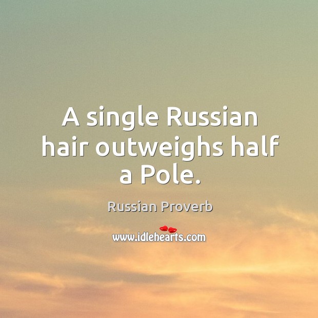 A single russian hair outweighs half a pole. Russian Proverbs Image