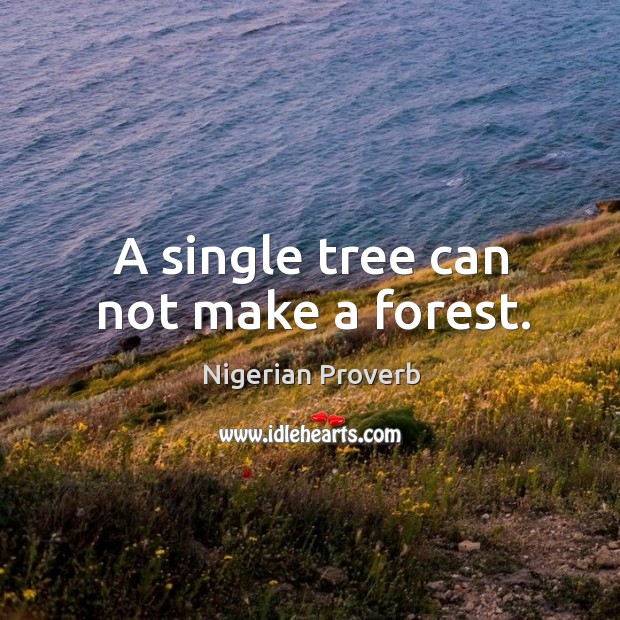 A single tree can not make a forest. Image