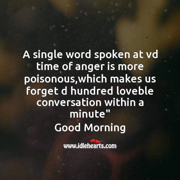 A single word spoken Good Morning Quotes Image