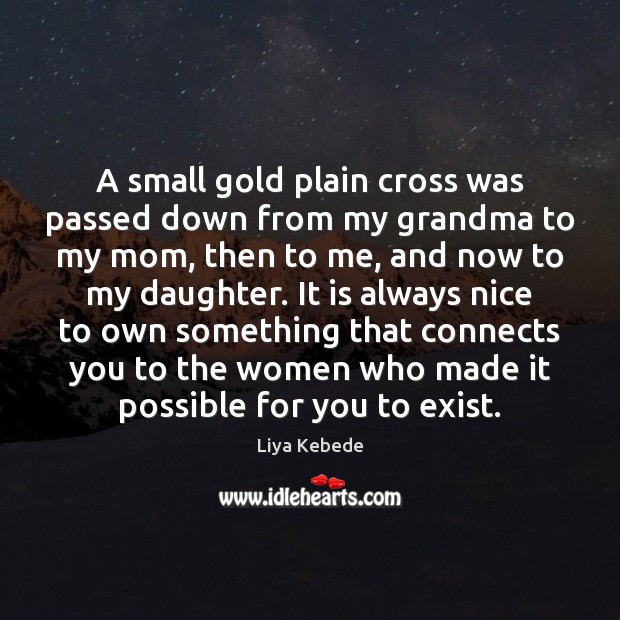 A small gold plain cross was passed down from my grandma to Image