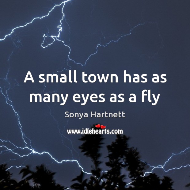A small town has as many eyes as a fly Sonya Hartnett Picture Quote