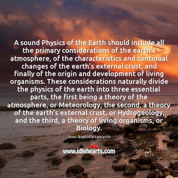 A sound Physics of the Earth should include all the primary considerations Image