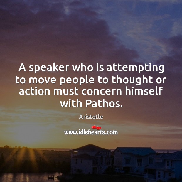 A speaker who is attempting to move people to thought or action Image
