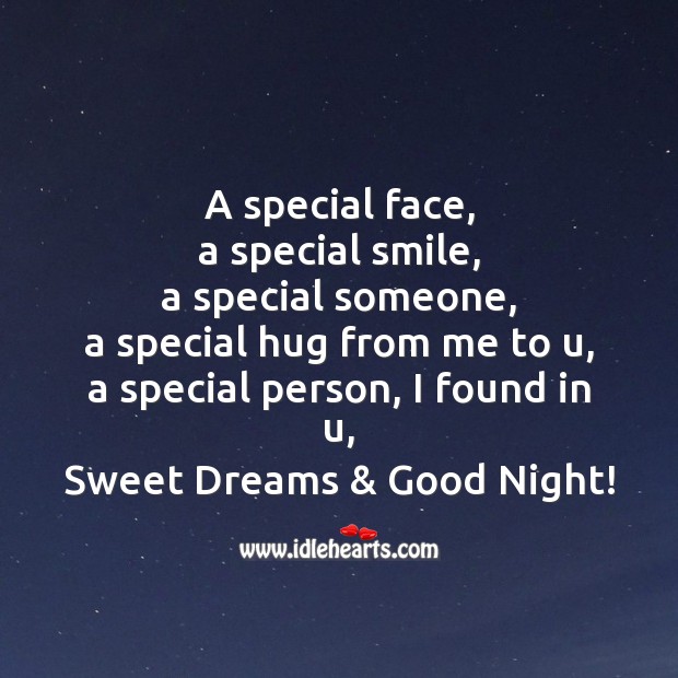 A special face, a special smile Good Night Messages Image