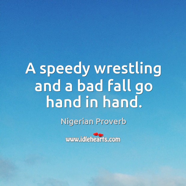 A speedy wrestling and a bad fall go hand in hand. Image