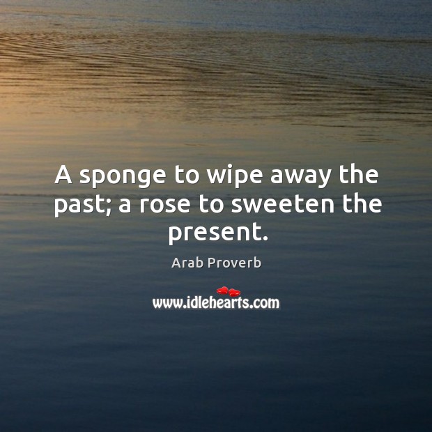 A sponge to wipe away the past; a rose to sweeten the present. Arab Proverbs Image