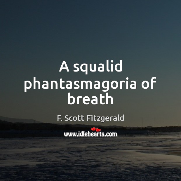 A squalid phantasmagoria of breath F. Scott Fitzgerald Picture Quote