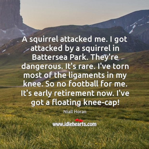 A squirrel attacked me. I got attacked by a squirrel in Battersea Niall Horan Picture Quote