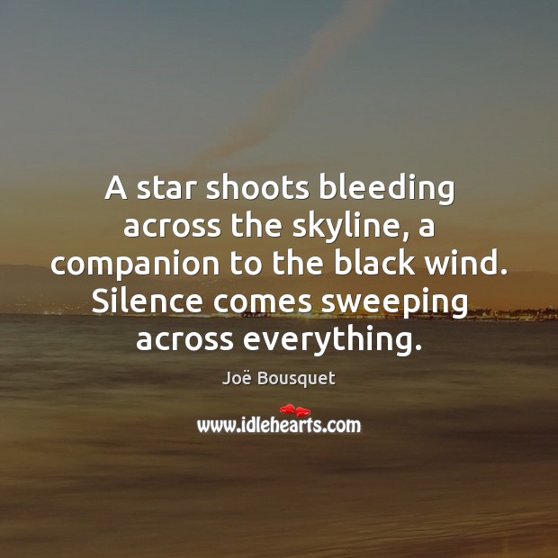 A star shoots bleeding across the skyline, a companion to the black Joë Bousquet Picture Quote